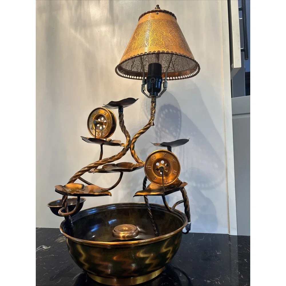 Copper Water Wheels Fountain & Lamp- Feng Shui Sphere